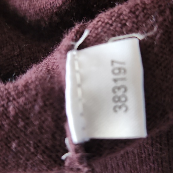 LOFT Burgundy Button-Up Cardigan Large 100% Cotton Crystal Look Buttons Preppy - Picture 10 of 15